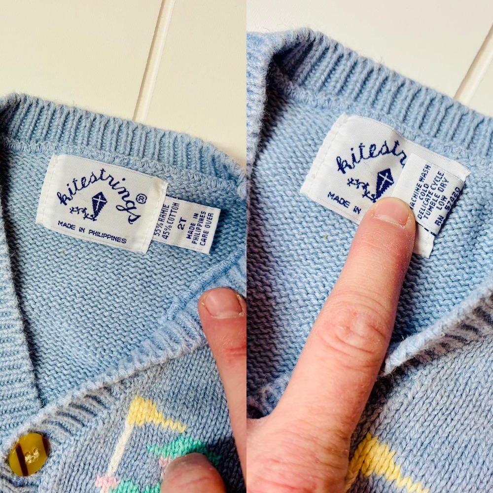 Vintage Kids Golf Theme Novelty Print Chunky Sweater Cardigan, Size 2T - Picture 10 of 11